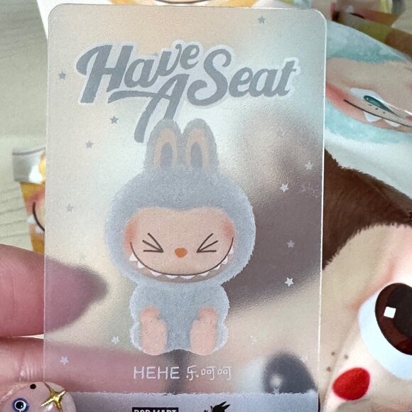 Pop Mart Labubu “Have A Seat” Series V2 – HEHE Vinyl Plush Keychain NIB - Picture 1 of 8